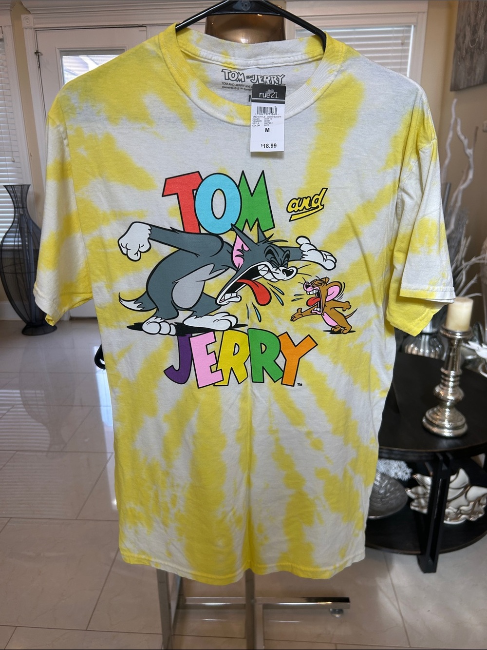 Tom and Jerry Yellow Tie-Dye Graphic Tee - rue21